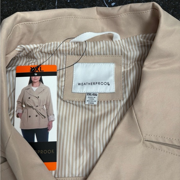 Weatherproof Women Double-Breasted Trench Coat Jacket Size XXL  Color Tan - Picture 7 of 7